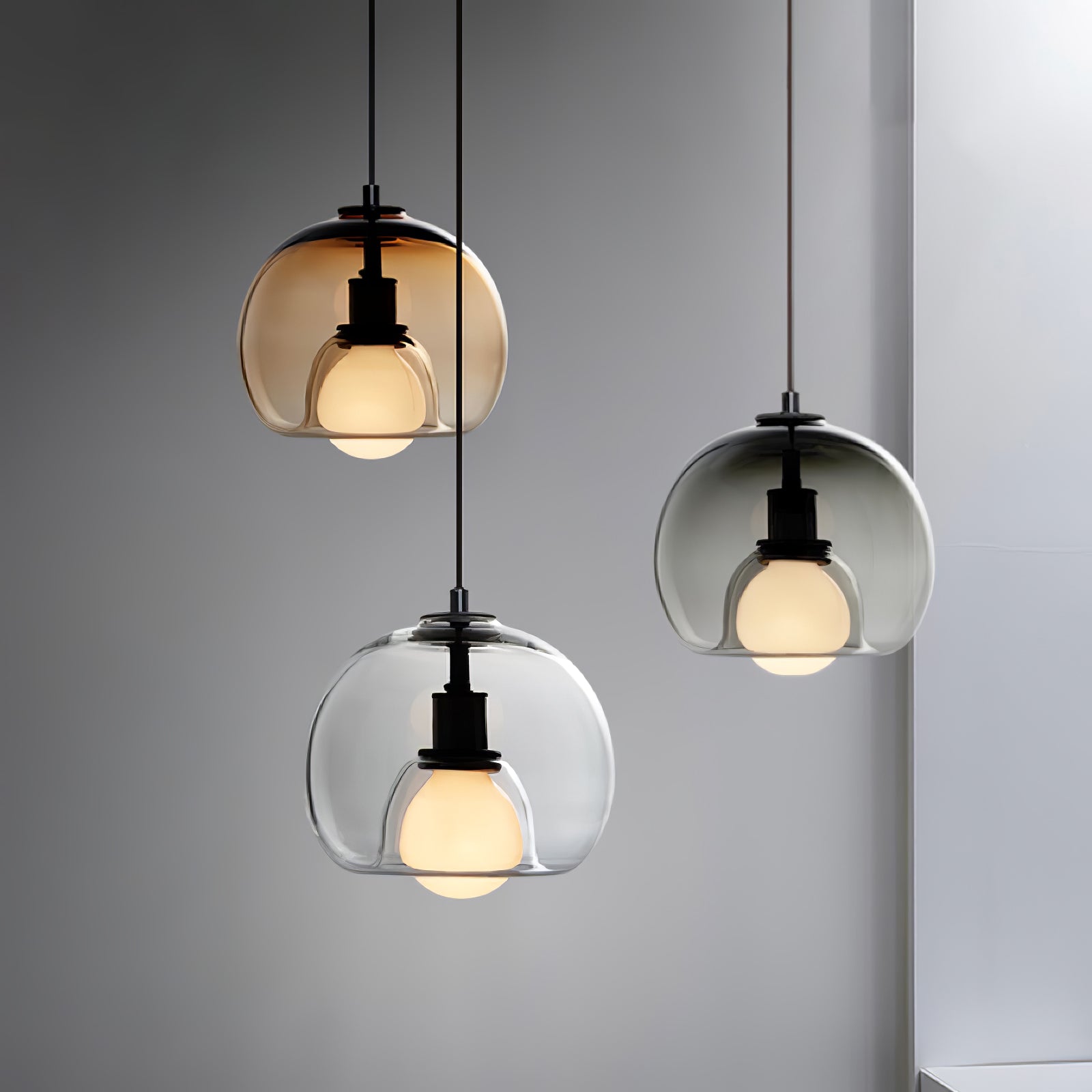 Eamver Glass Contemporary Pendant Light-Neutral Decor