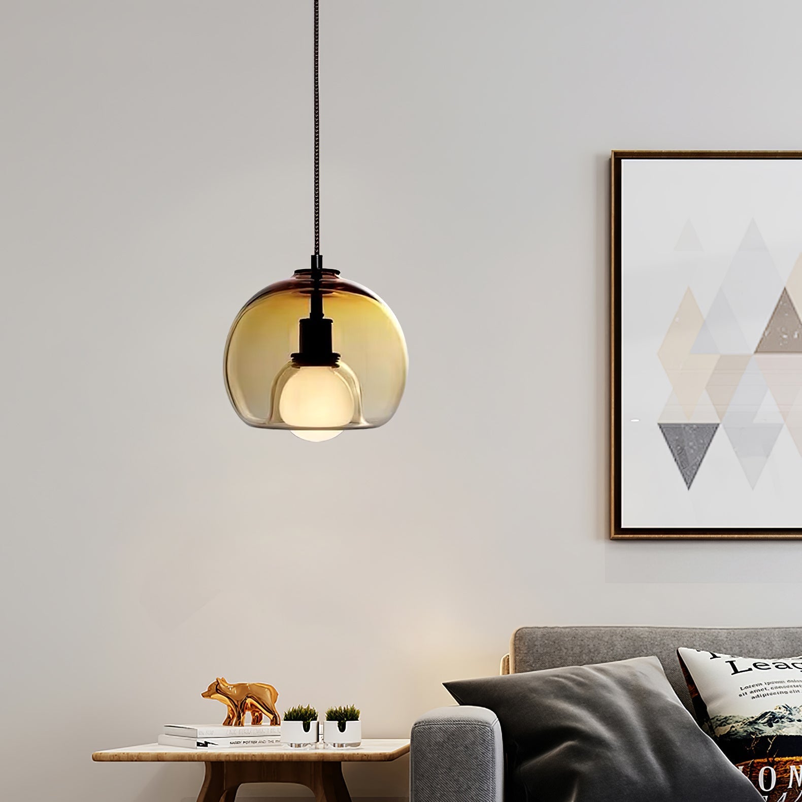 Eamver Glass Contemporary Pendant Light-Neutral Decor