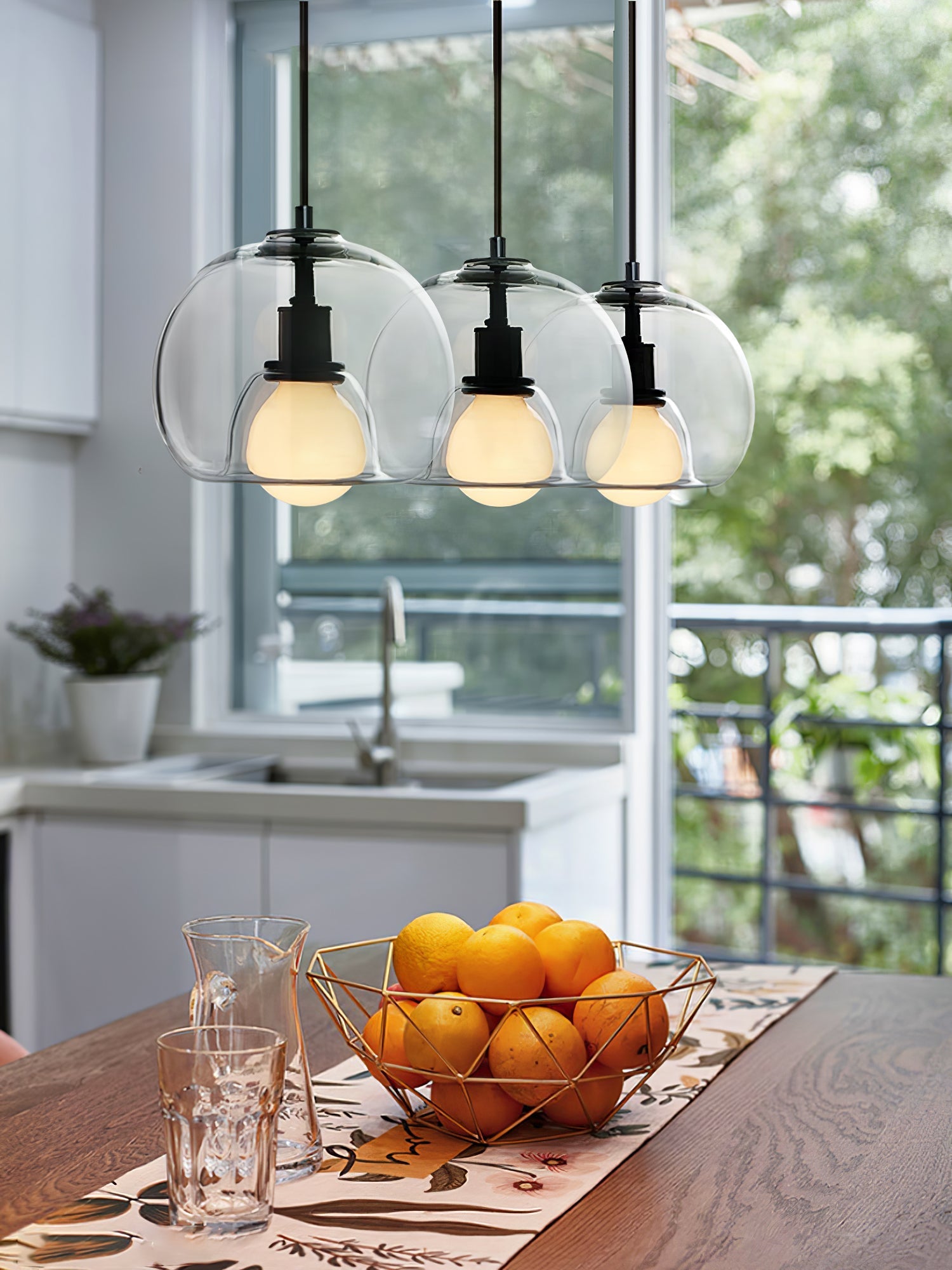 Eamver Glass Contemporary Pendant Light-Neutral Decor