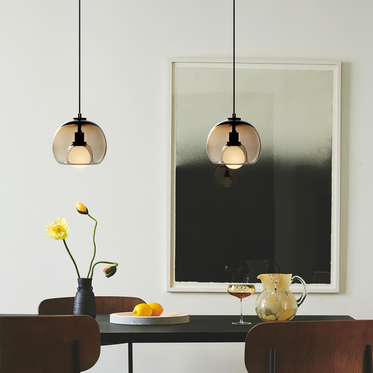 Eamver Glass Contemporary Pendant Light-Neutral Decor