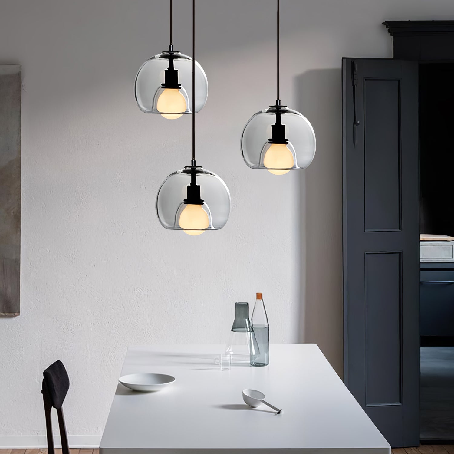 Eamver Glass Contemporary Pendant Light-Neutral Decor
