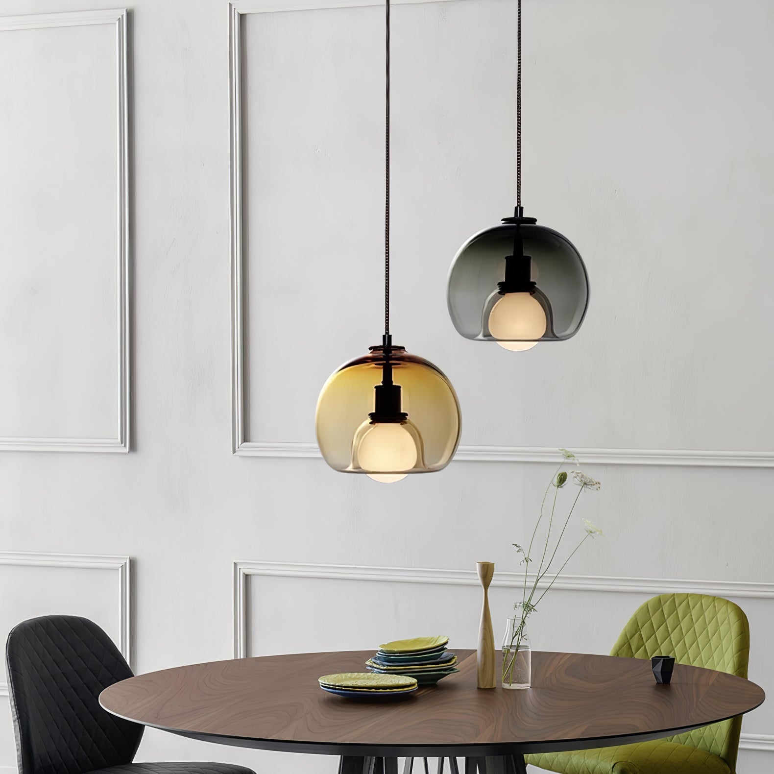 Eamver Glass Contemporary Pendant Light-Neutral Decor