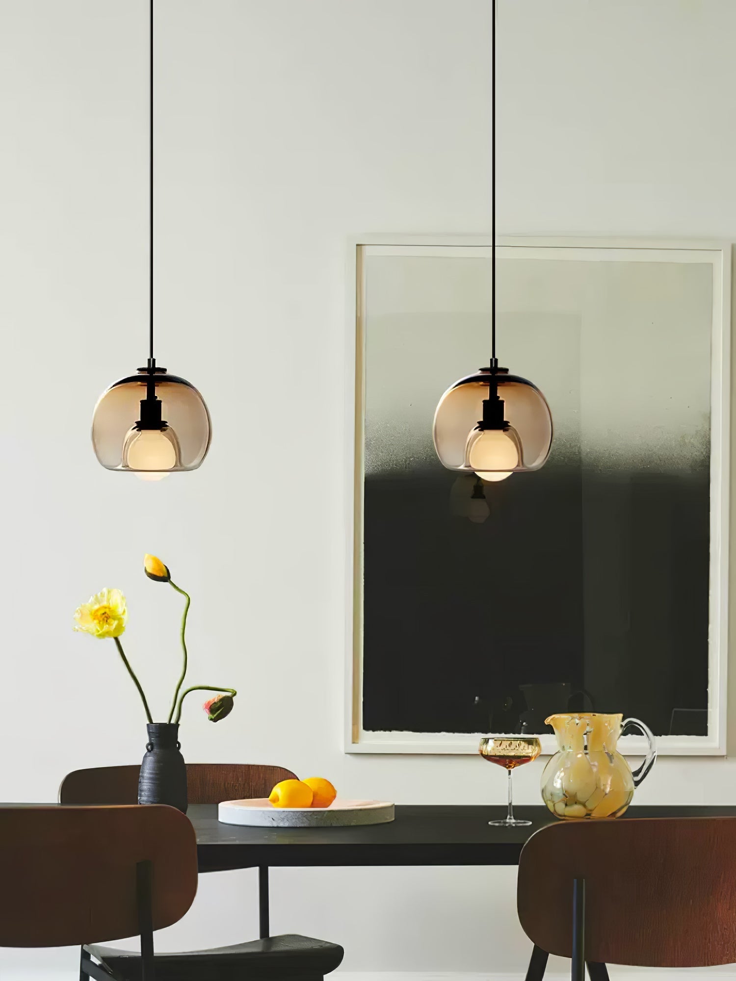 Eamver Glass Contemporary Pendant Light-Neutral Decor