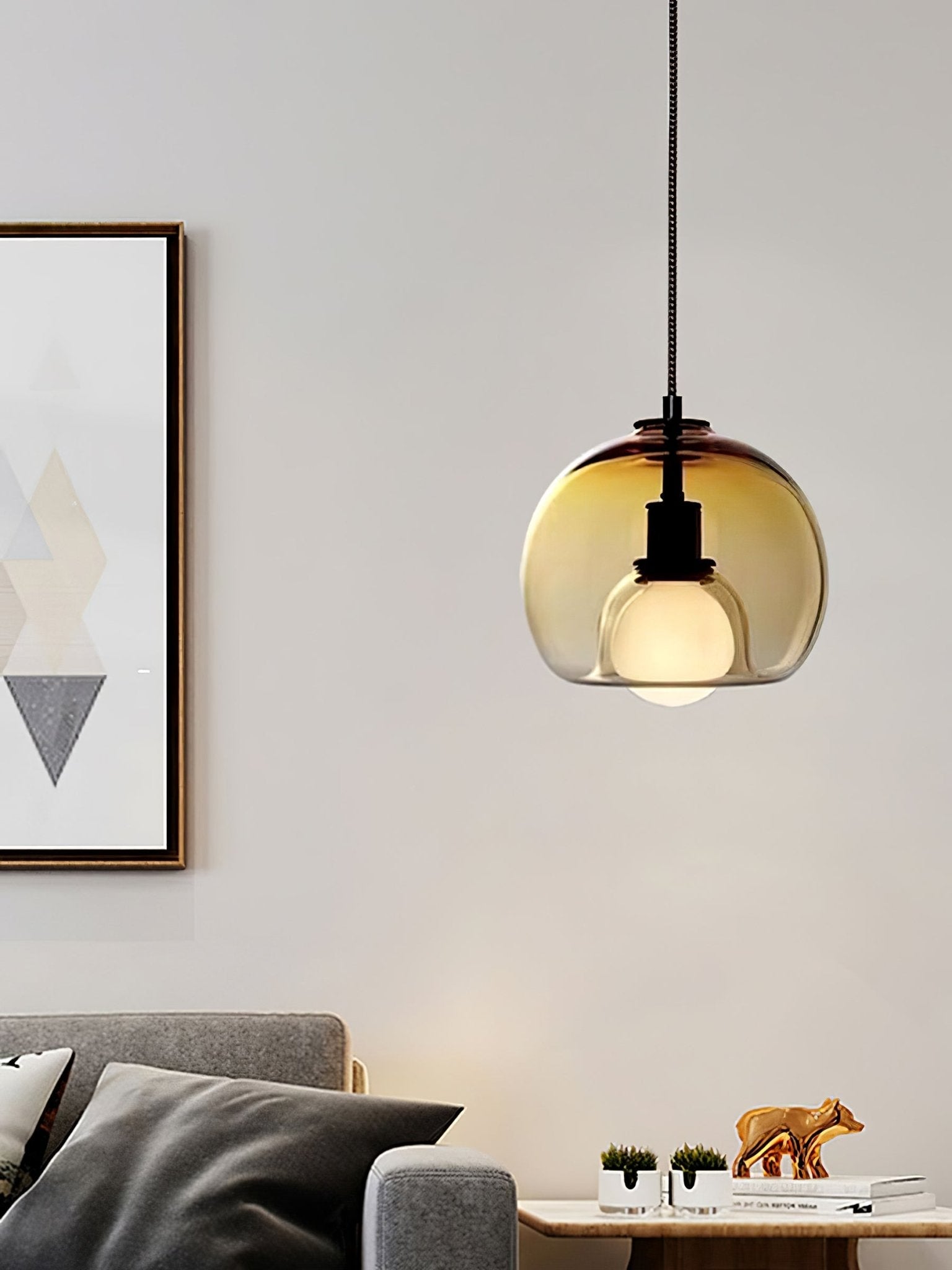 Eamver Glass Contemporary Pendant Light-Neutral Decor