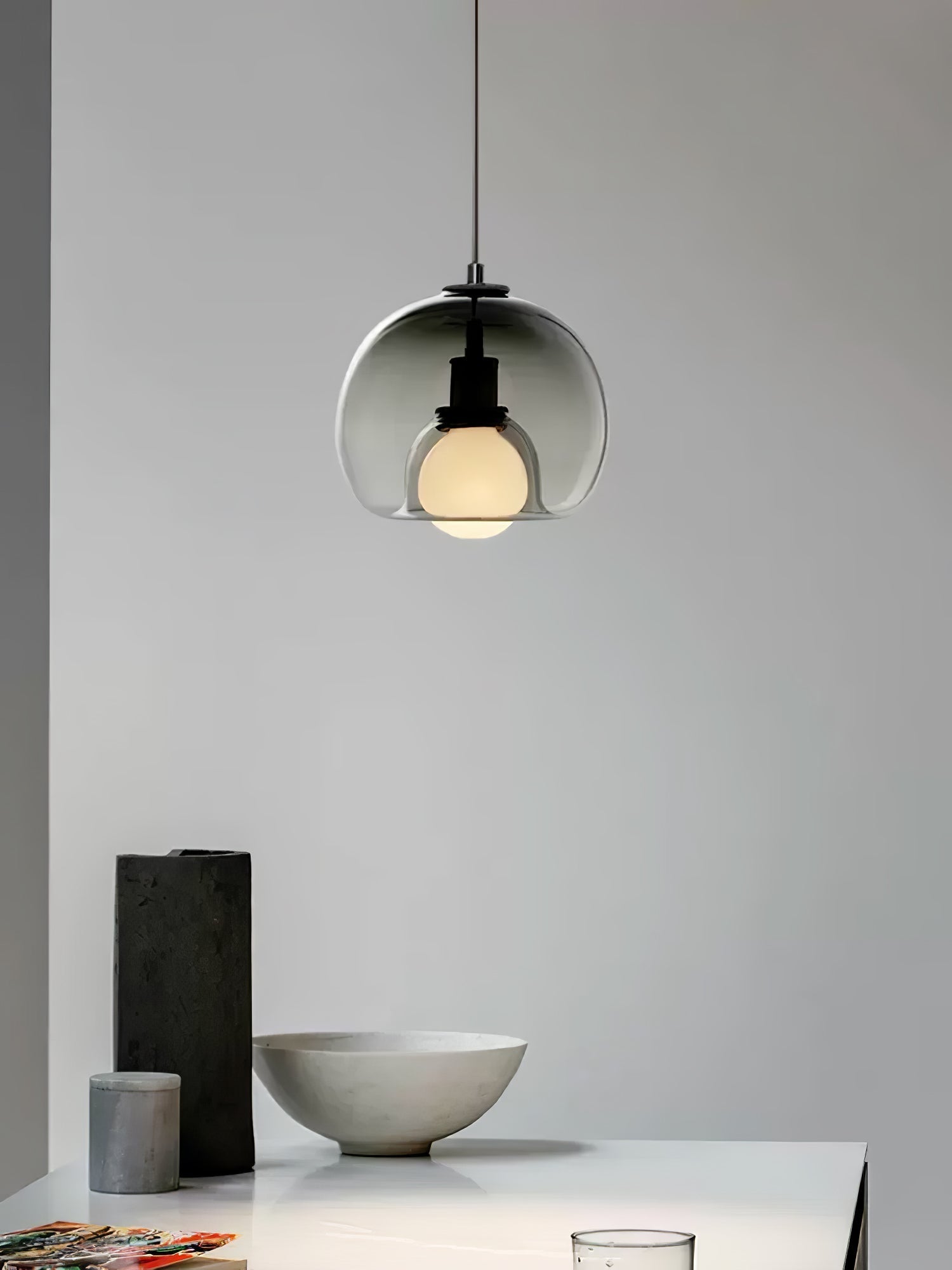 Eamver Glass Contemporary Pendant Light-Neutral Decor