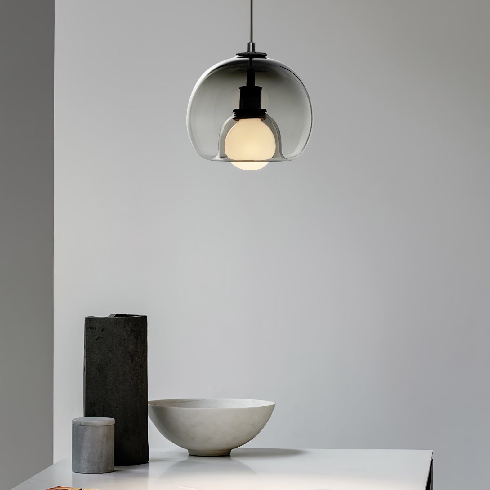 Eamver Glass Contemporary Pendant Light-Neutral Decor