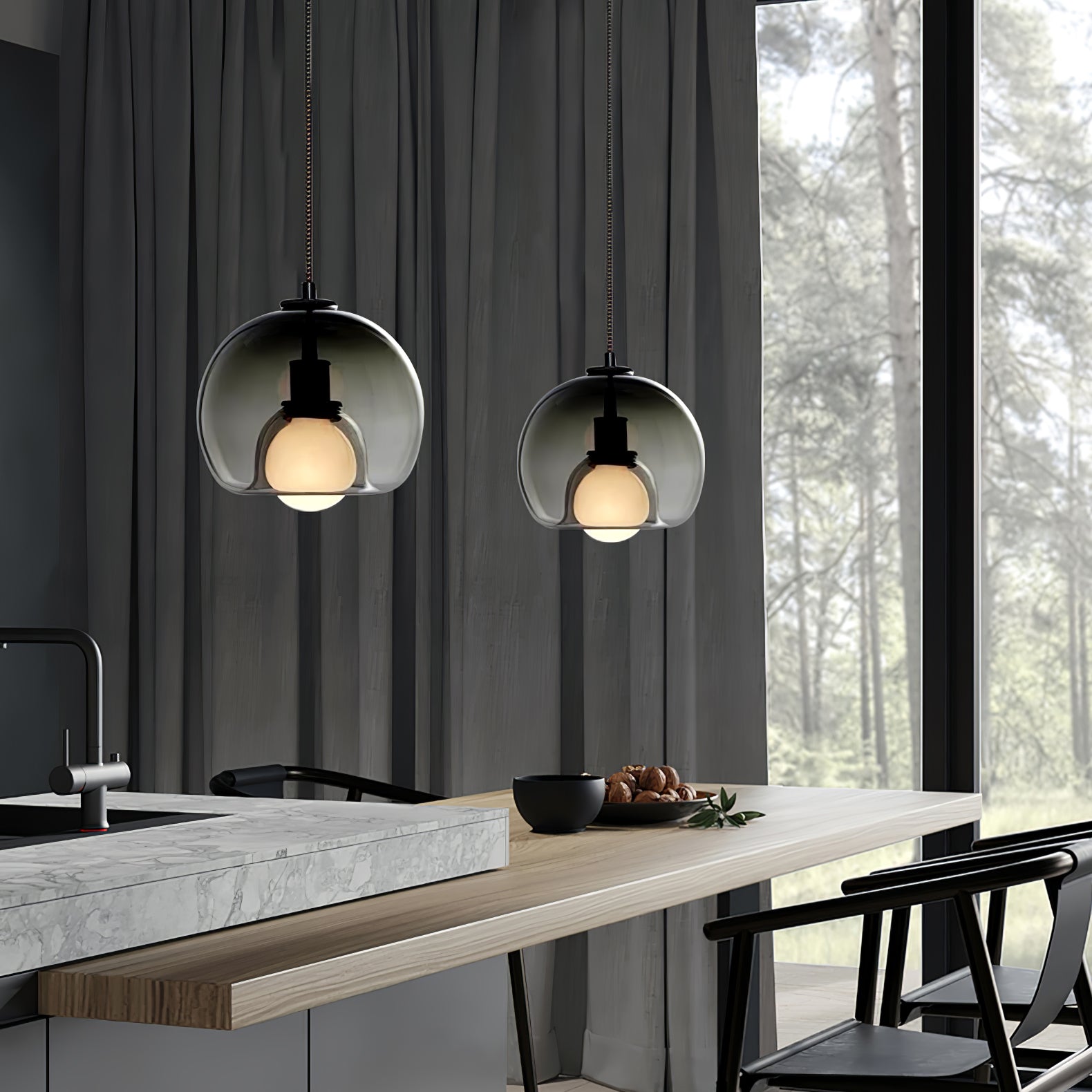 Eamver Glass Contemporary Pendant Light-Neutral Decor