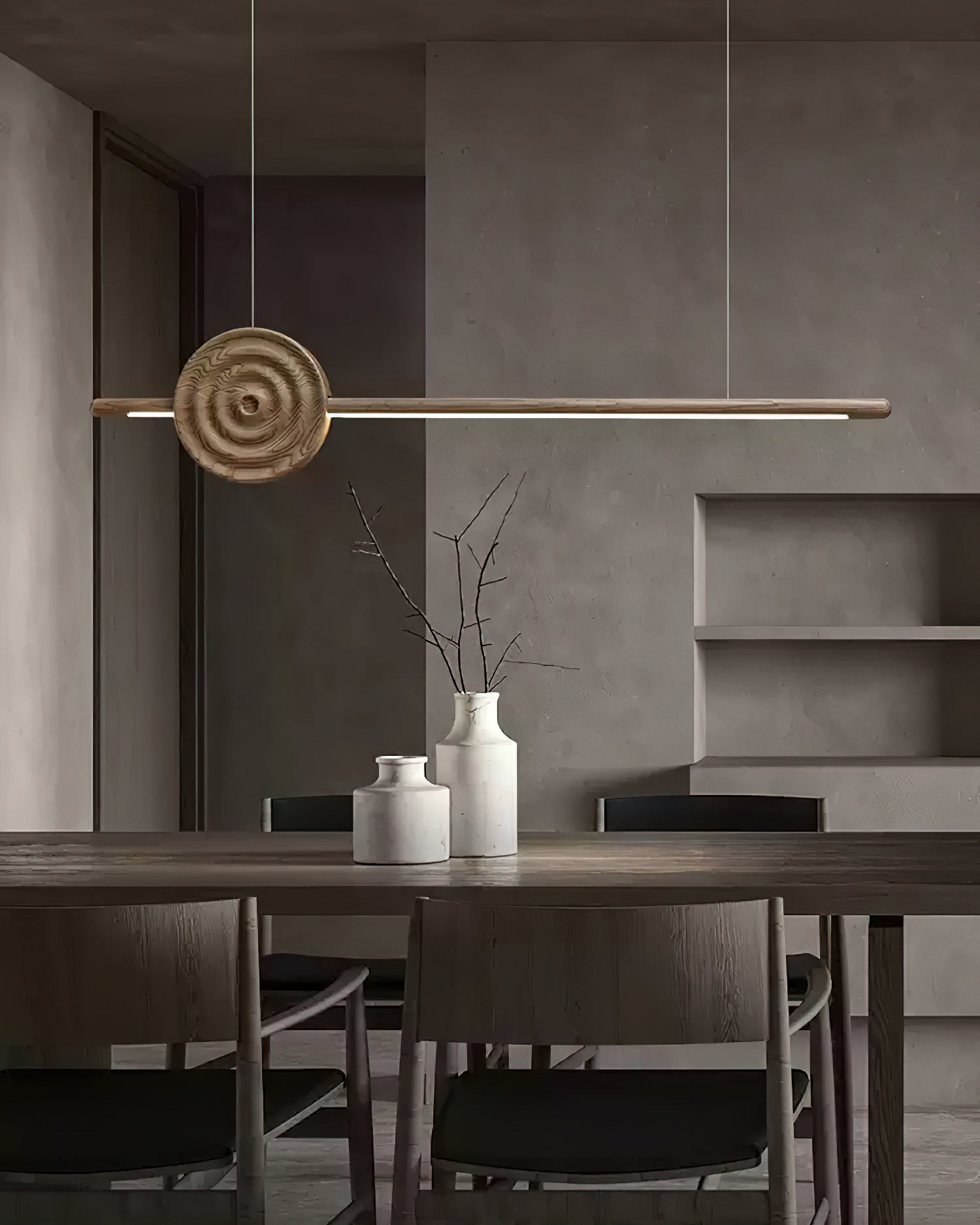Aurora Chandelier Erhu Wood-Neutral Decor