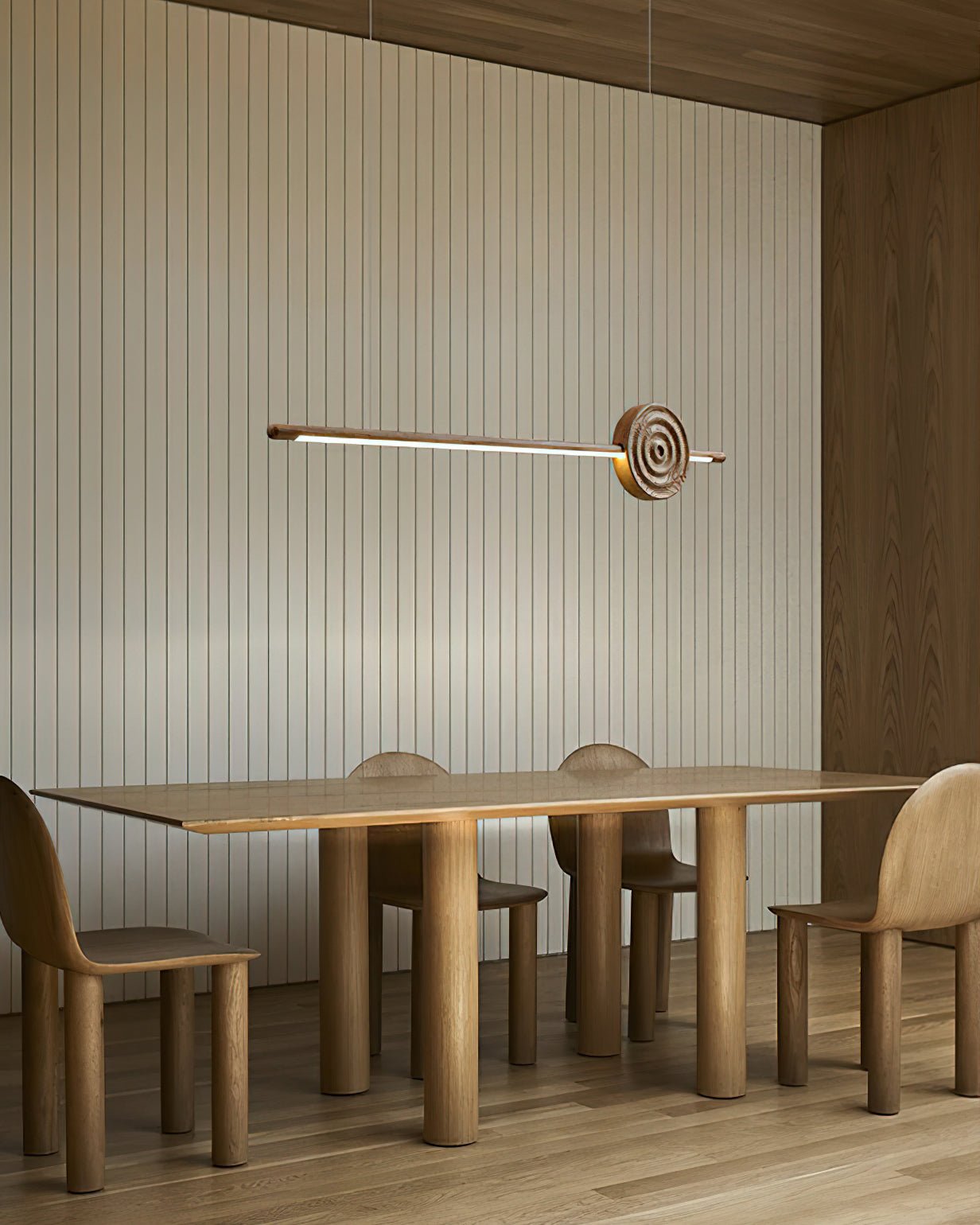 Aurora Chandelier Erhu Wood-Neutral Decor