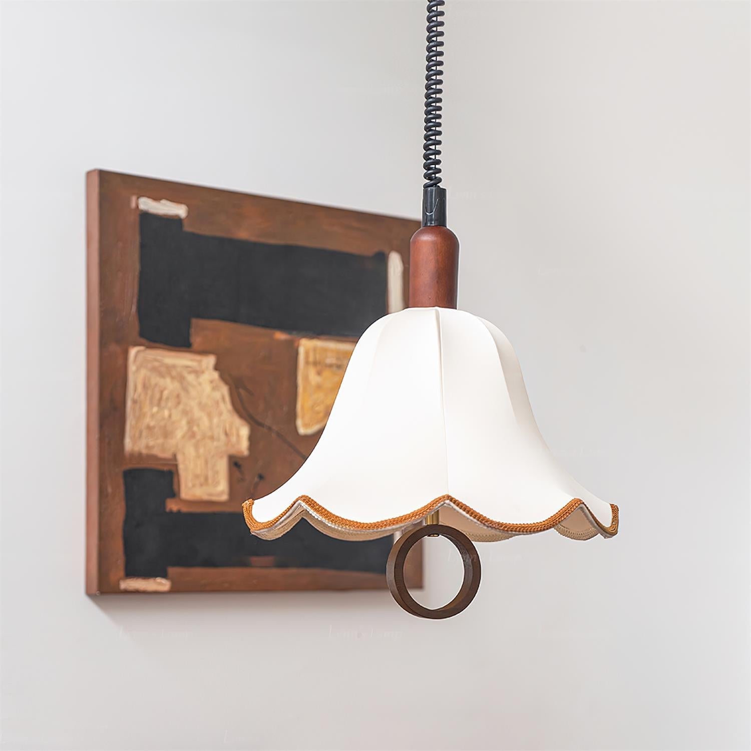 Eurvaryra Classic Elegance Fabric Wood Pendant Light-Neutral Decor