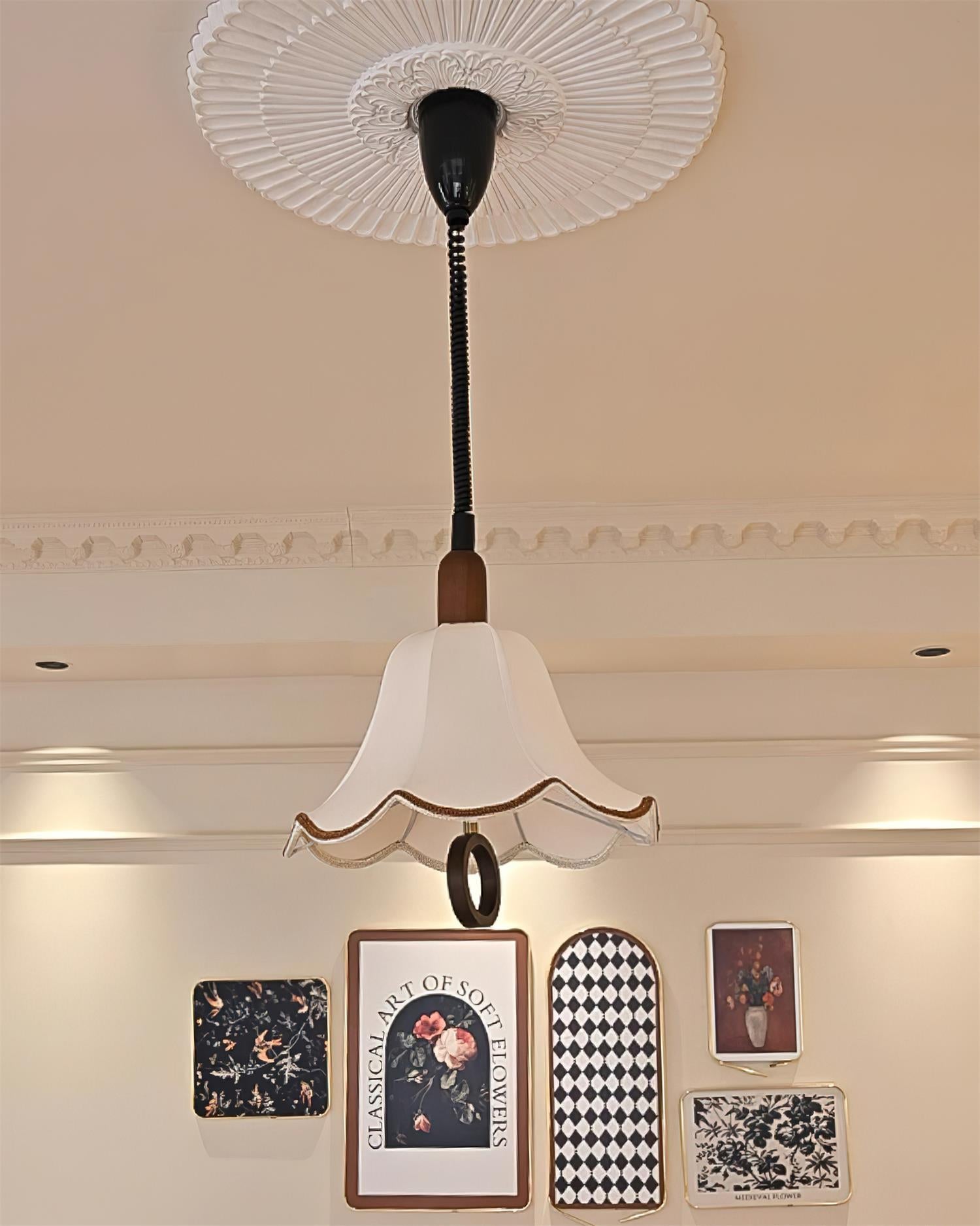 Eurvaryra Classic Elegance Fabric Wood Pendant Light-Neutral Decor