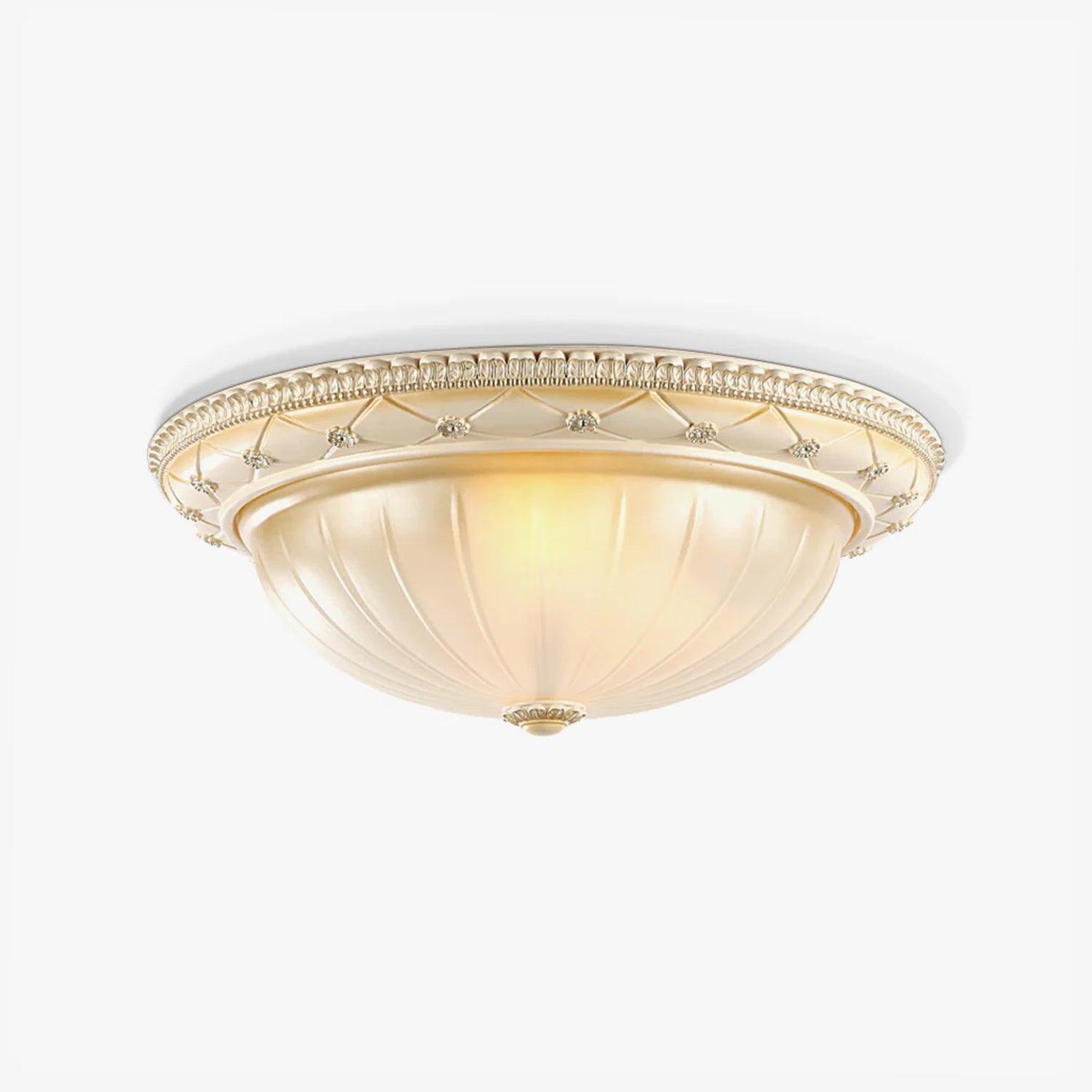 Cerlin Elegance Vintage Resin Glass Flush Ceiling Light-Neutral Decor