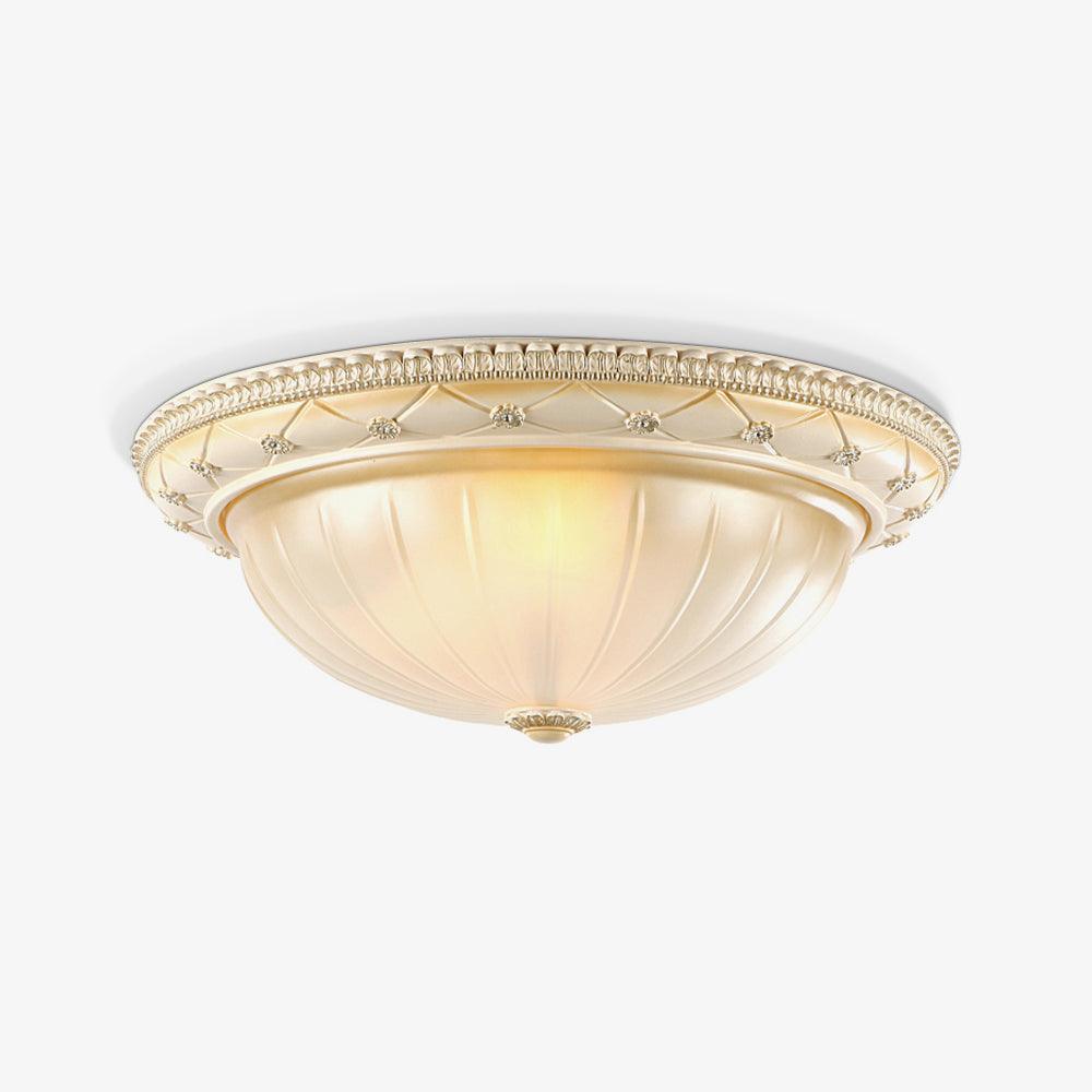 Cerlin Elegance Vintage Resin Glass Flush Ceiling Light-Neutral Decor