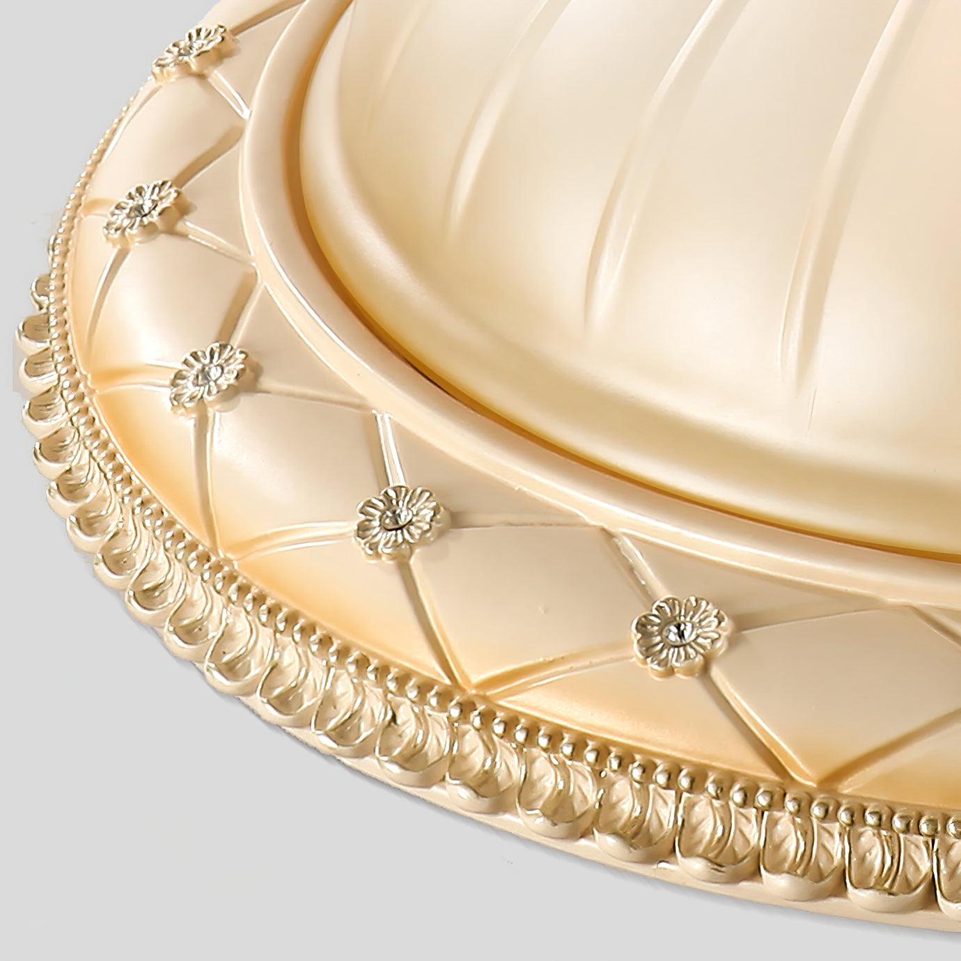 Cerlin Elegance Vintage Resin Glass Flush Ceiling Light-Neutral Decor
