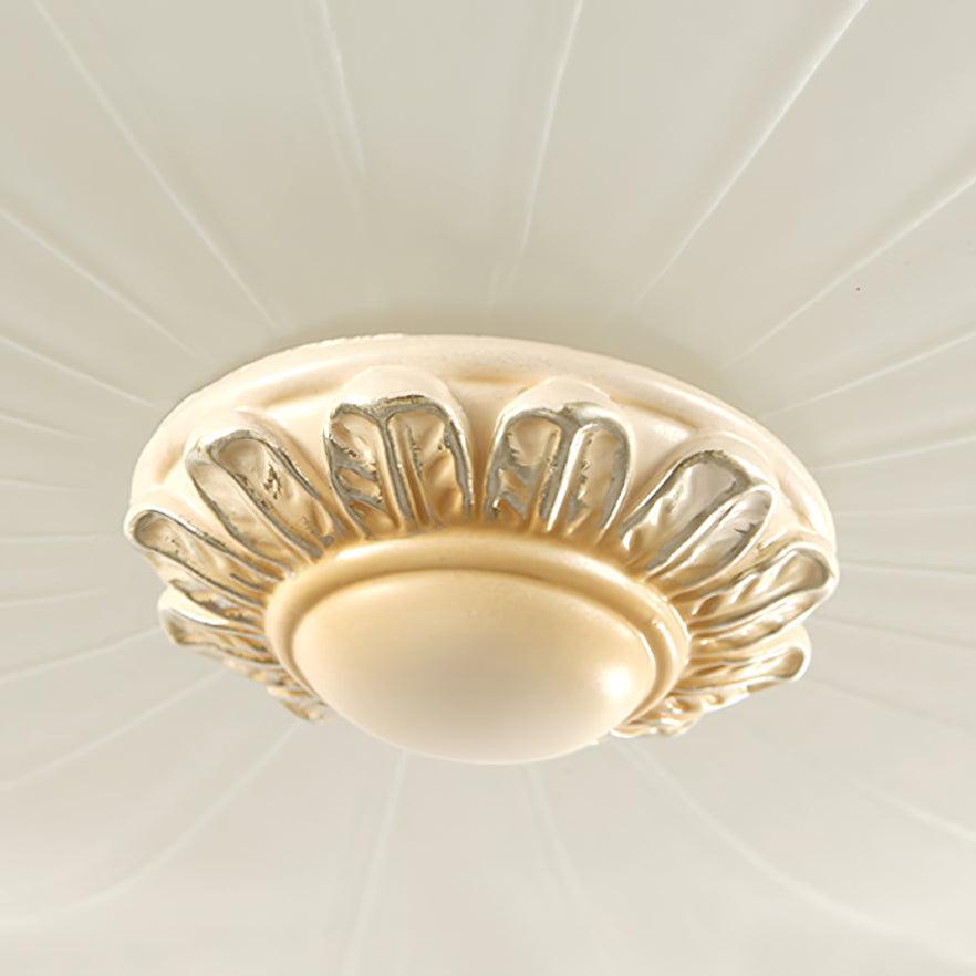 Cerlin Elegance Vintage Resin Glass Flush Ceiling Light-Neutral Decor