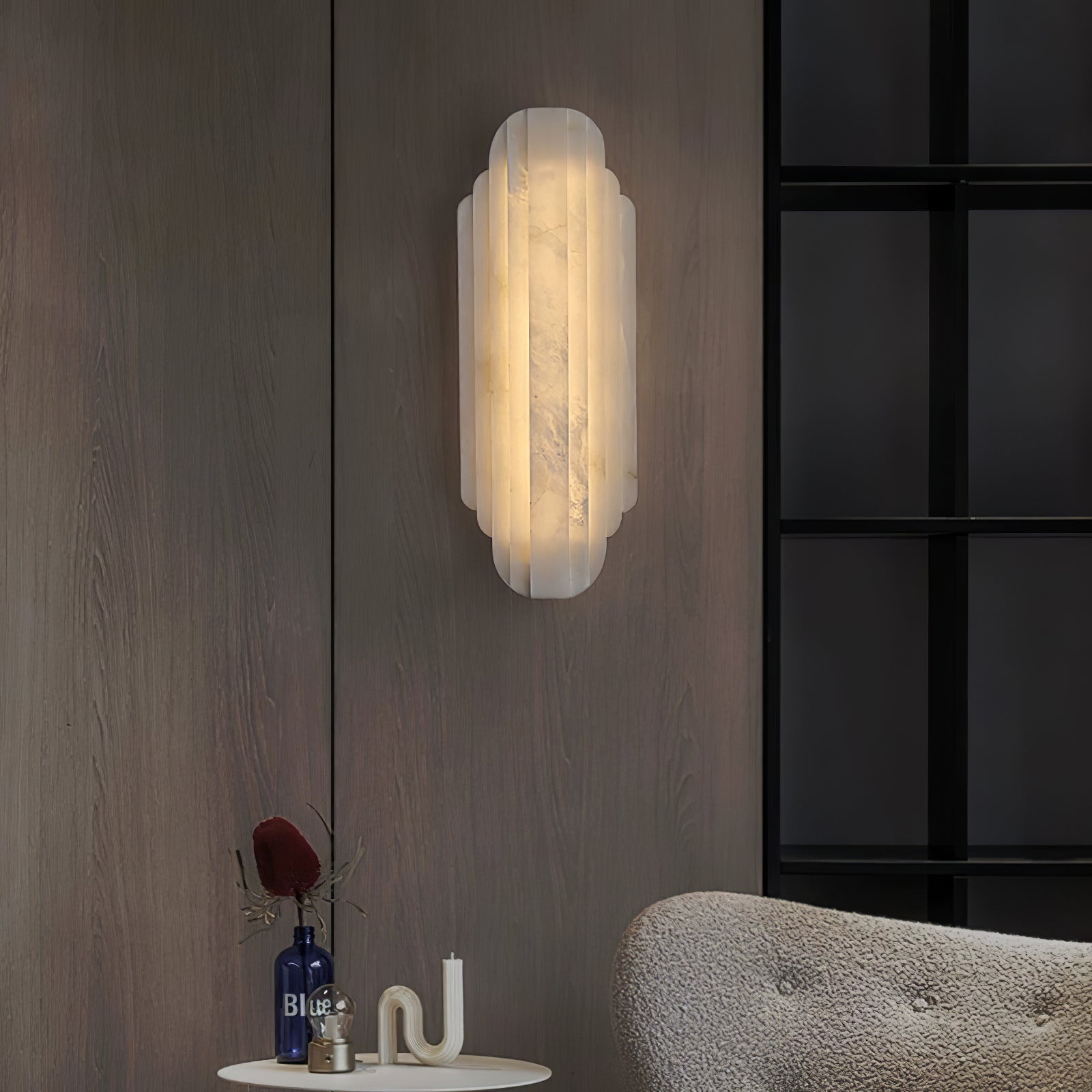 Lalem Art Deco Alabaster Wall Light-Neutral Decor