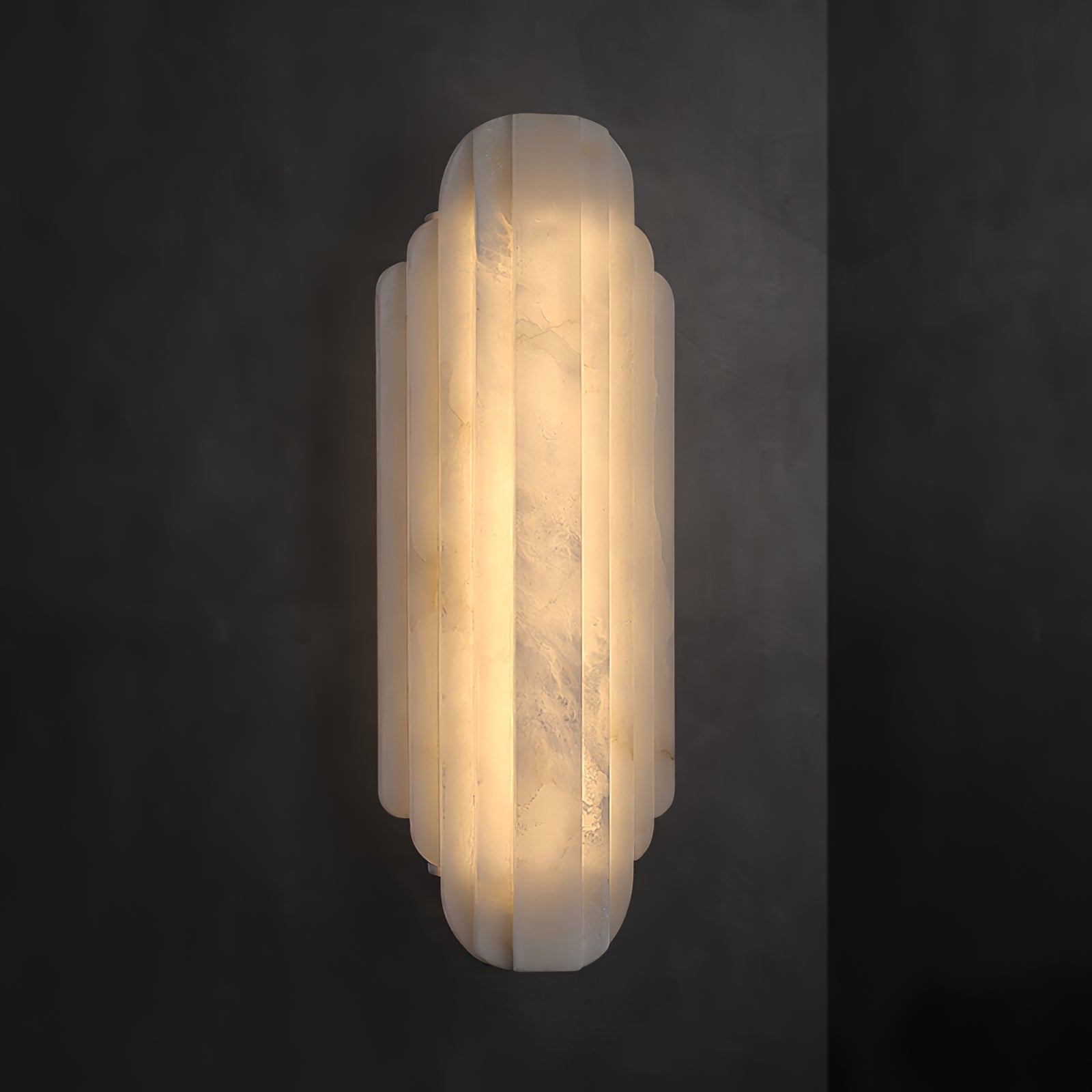 Sixel Art Deco Alabaster Wall Light-Neutral Decor