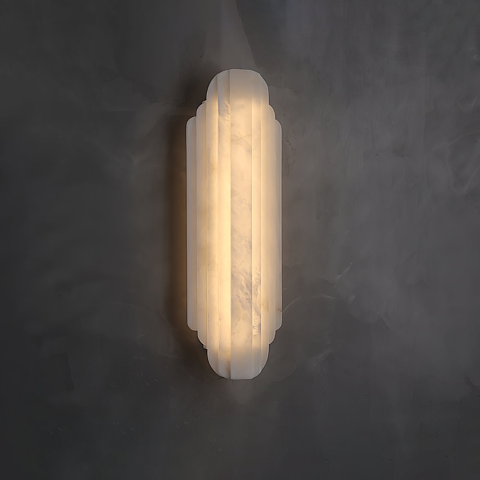 Sixel Art Deco Alabaster Wall Light-Neutral Decor
