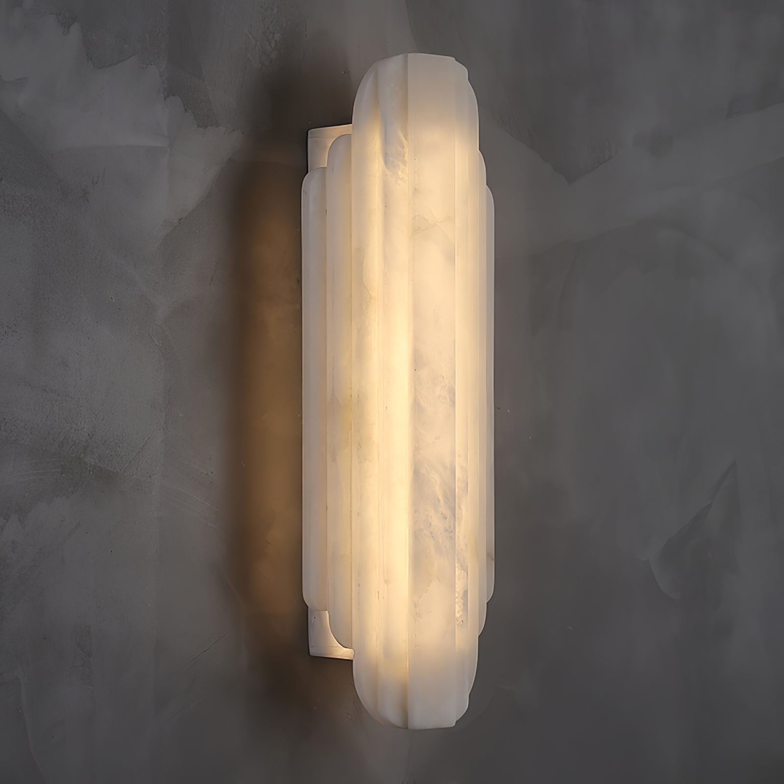 Sixel Art Deco Alabaster Wall Light-Neutral Decor