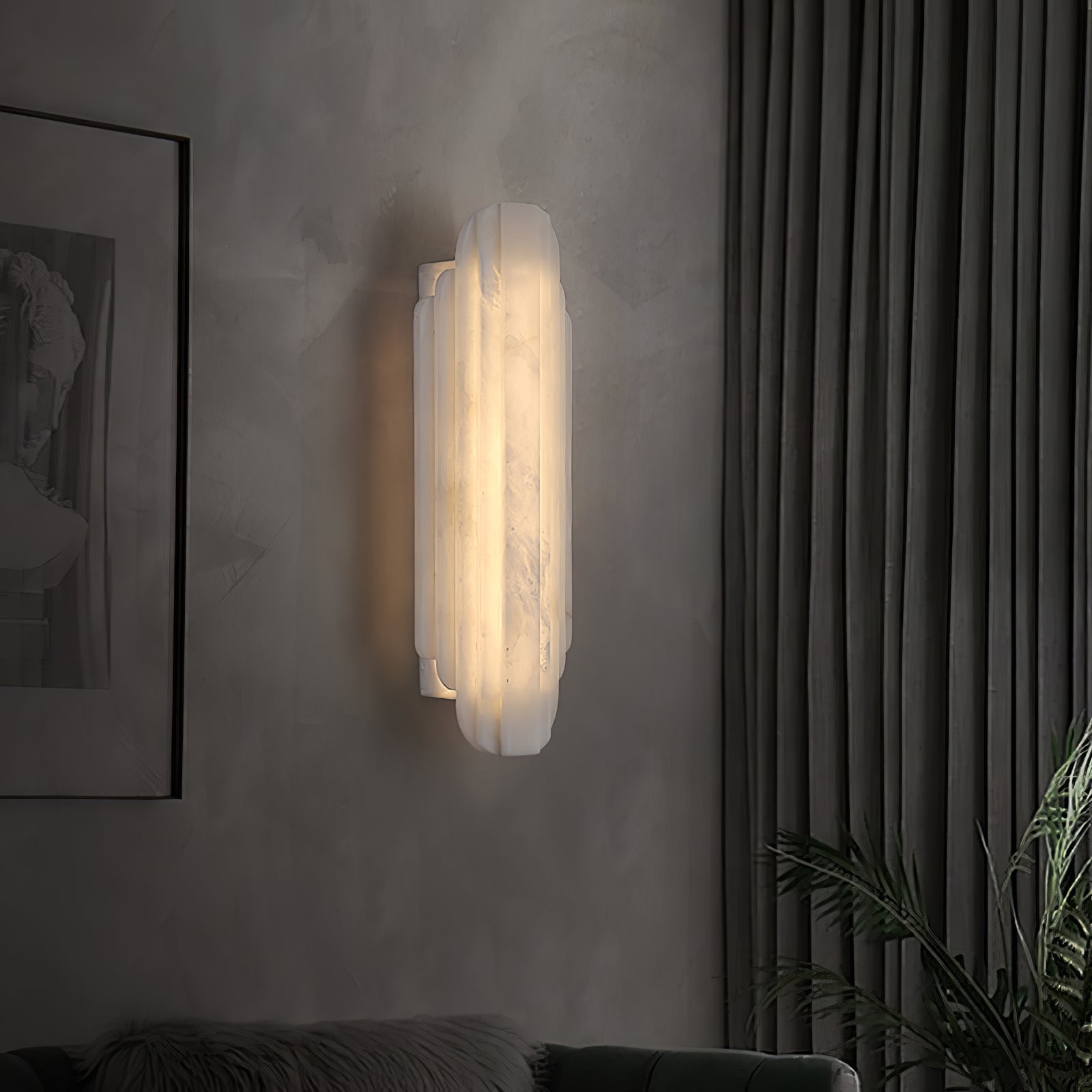 Lalem Art Deco Alabaster Wall Light-Neutral Decor