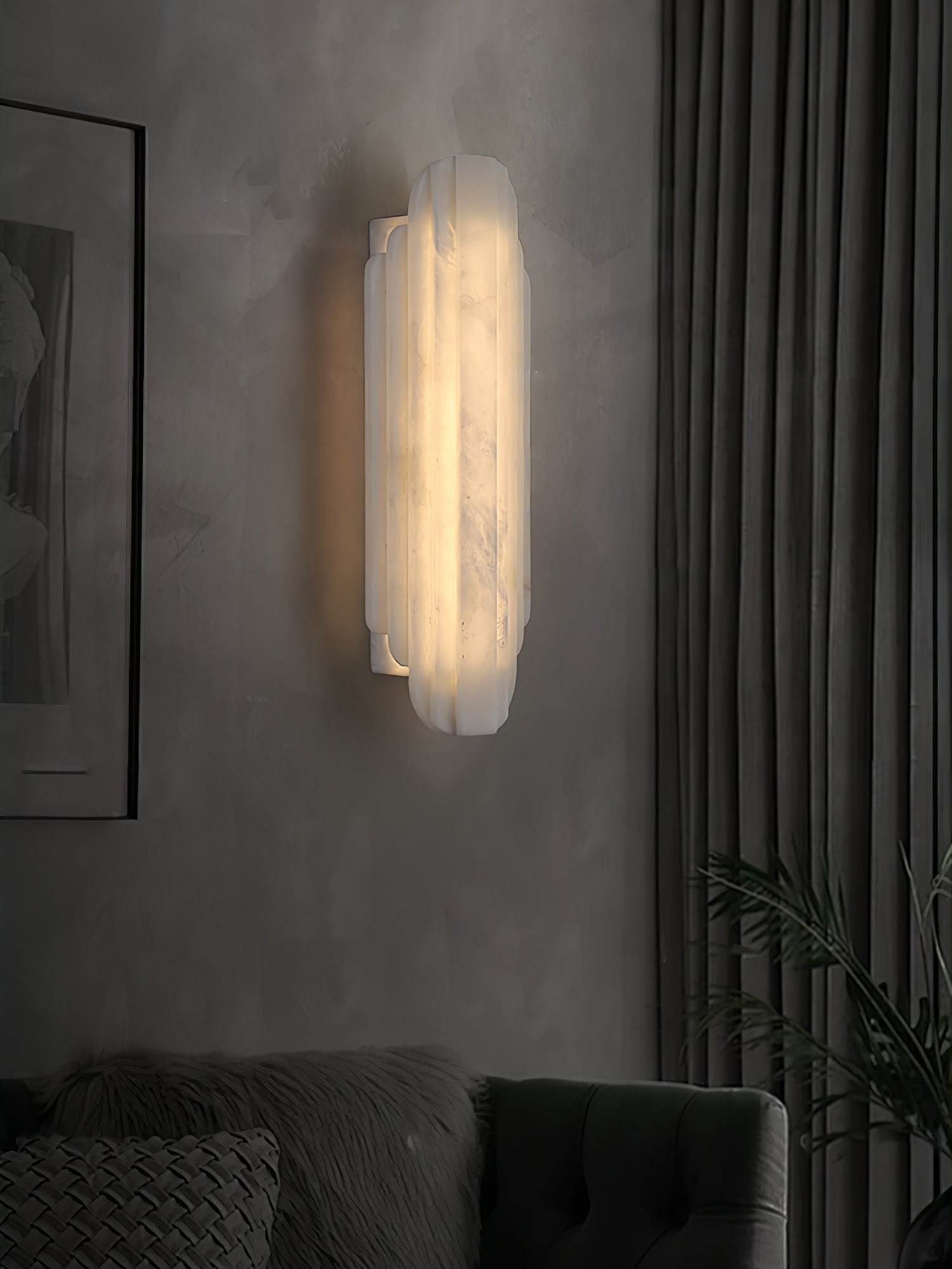 Lalem Art Deco Alabaster Wall Light-Neutral Decor