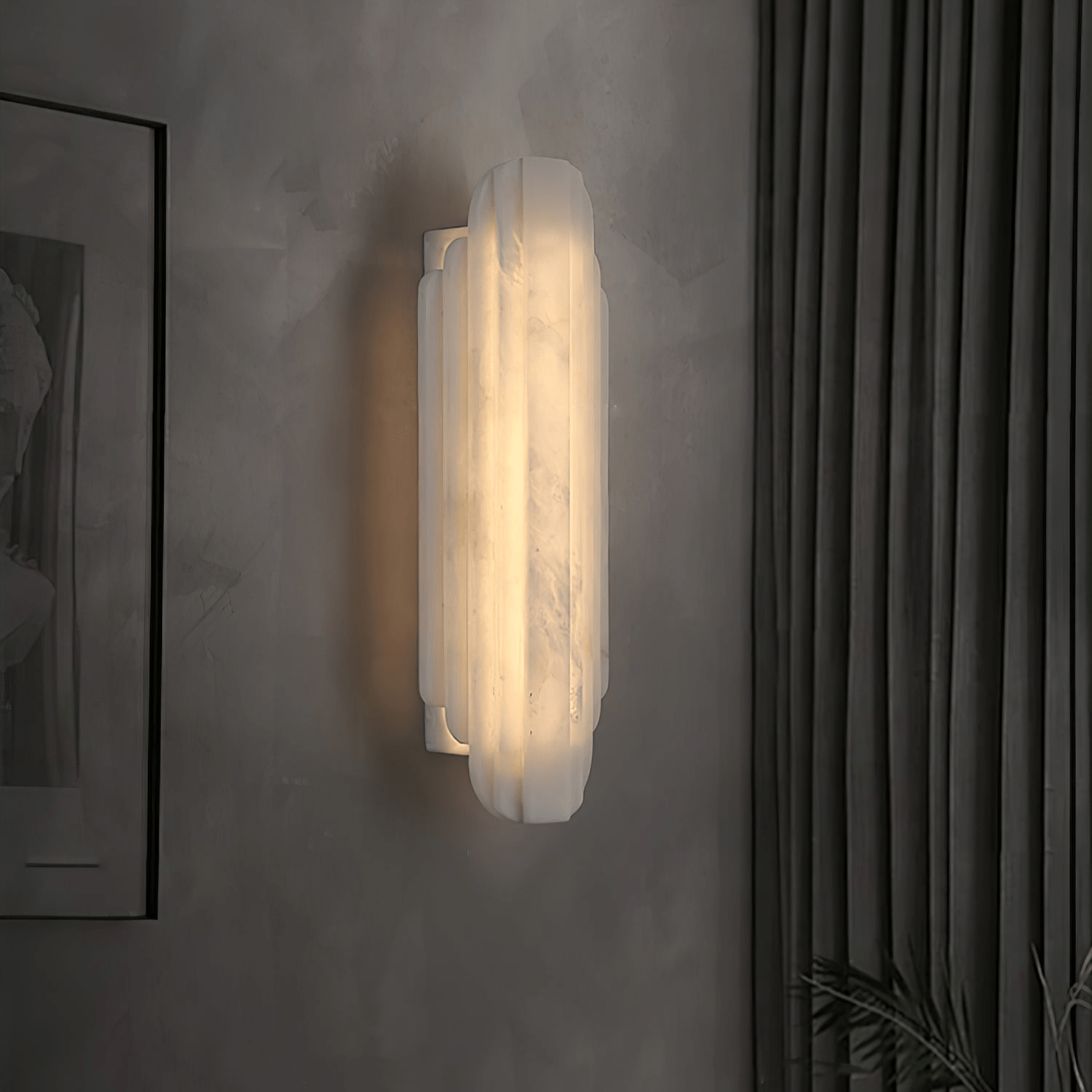 Lalem Art Deco Alabaster Wall Light-Neutral Decor