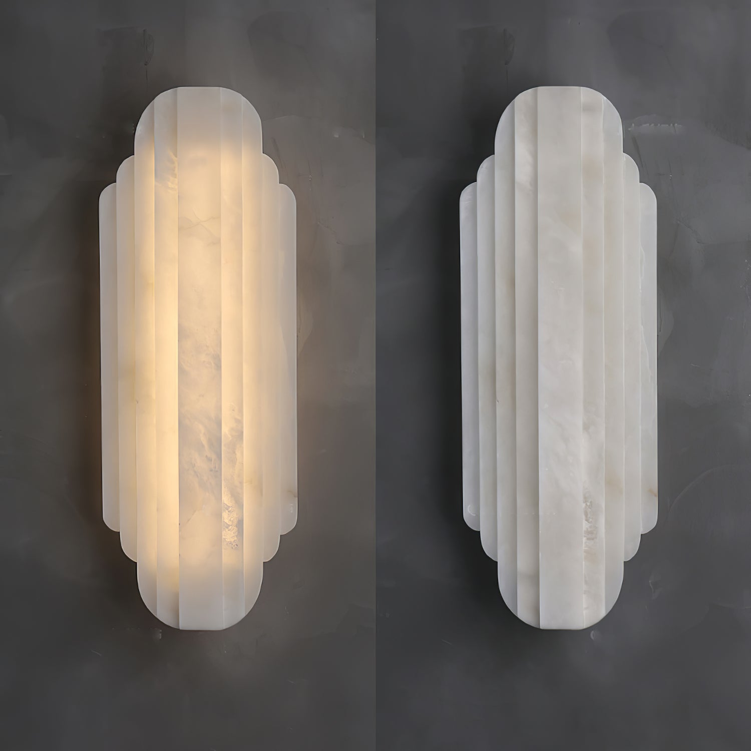 Lalem Art Deco Alabaster Wall Light-Neutral Decor
