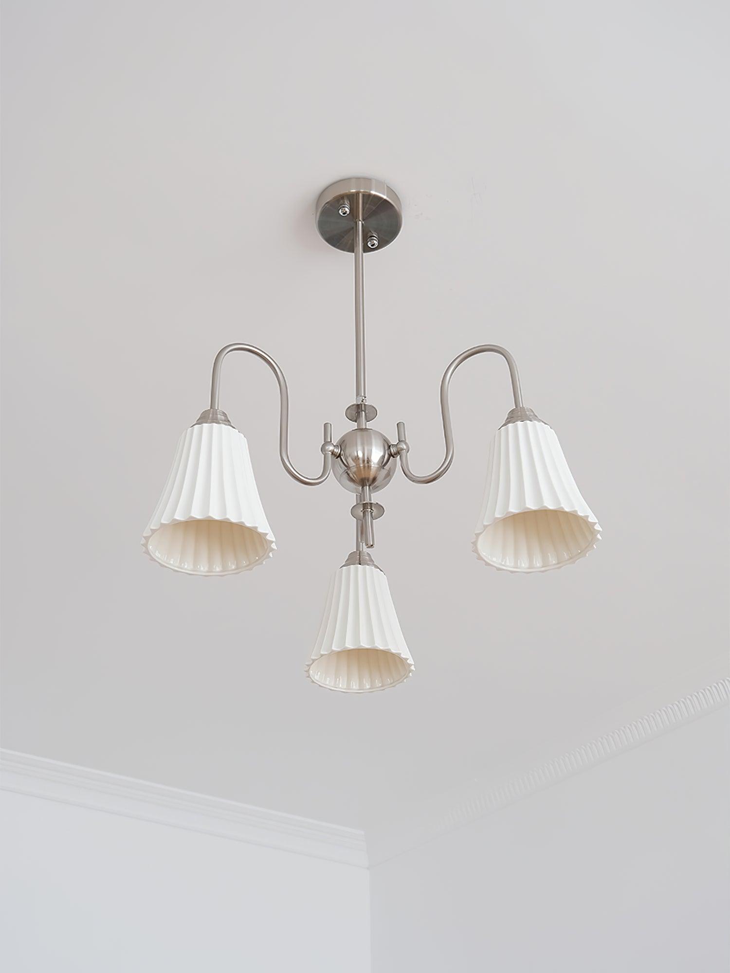 Lustra Chandelier Esther Ceramic Pleated Modern-Neutral Decor