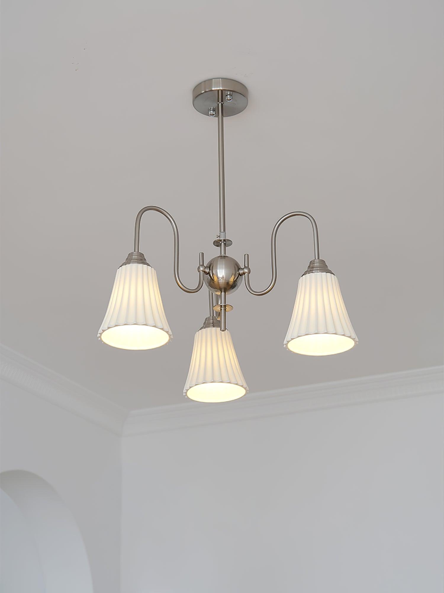 Lustra Chandelier Esther Ceramic Pleated Modern-Neutral Decor