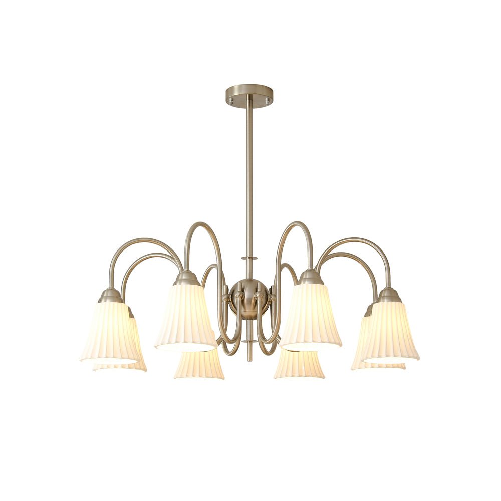 Lustra Chandelier Esther Ceramic Pleated Modern-Neutral Decor