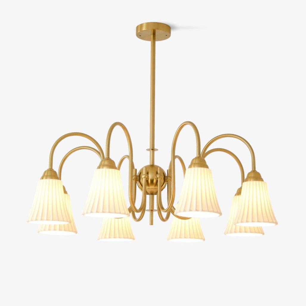 Lustra Chandelier Esther Ceramic Pleated Modern-Neutral Decor