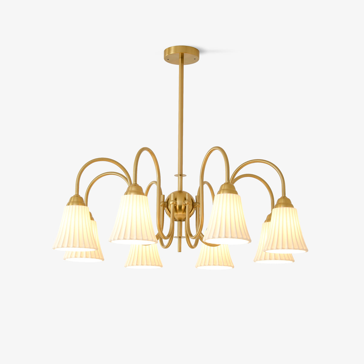 Lustra Chandelier Esther Ceramic Pleated Modern-Neutral Decor