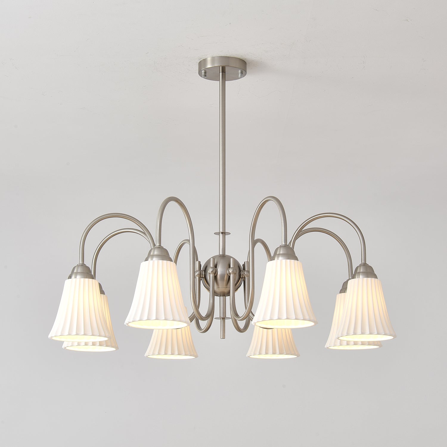 Lustra Chandelier Esther Ceramic Pleated Modern-Neutral Decor