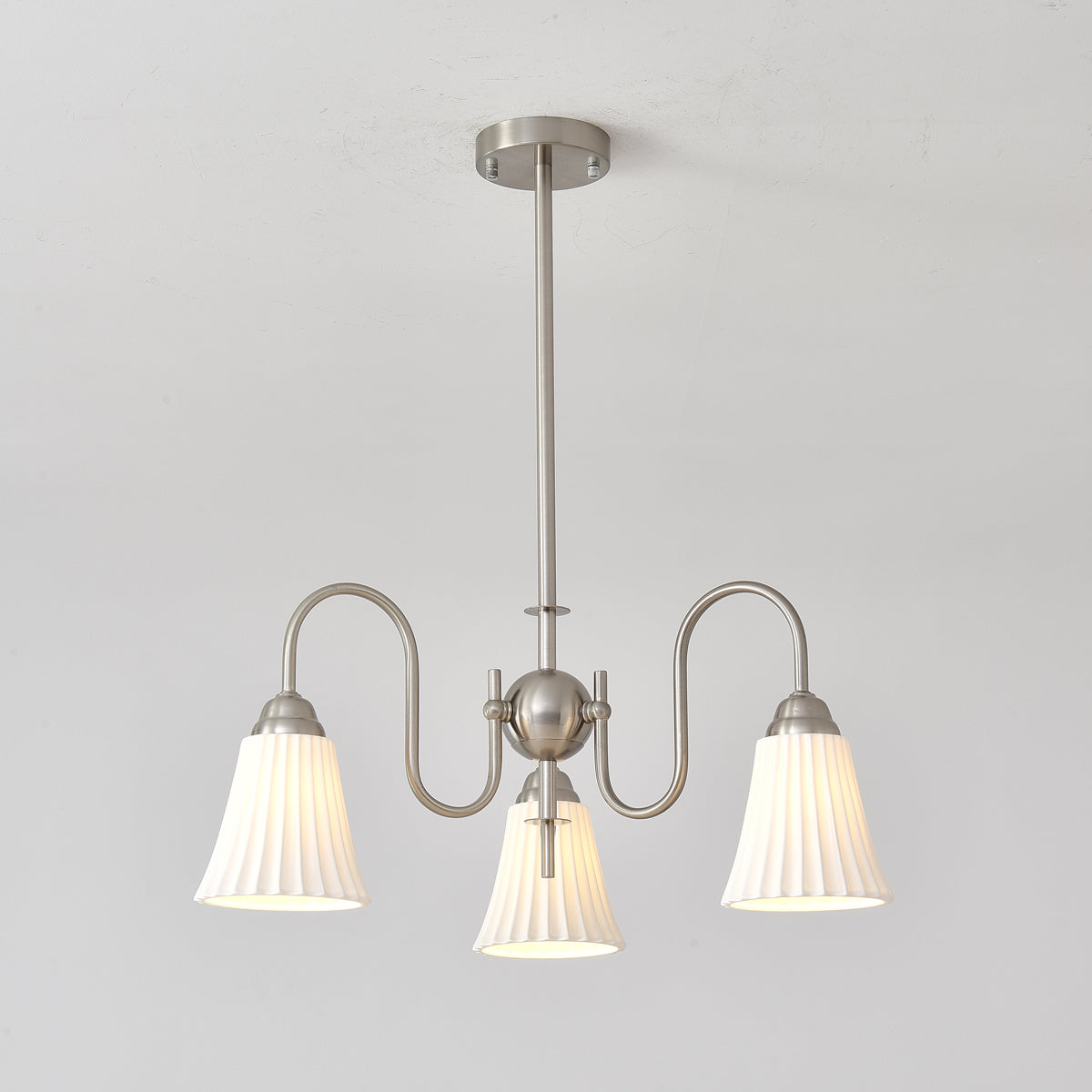 Lustra Chandelier Esther Ceramic Pleated Modern-Neutral Decor