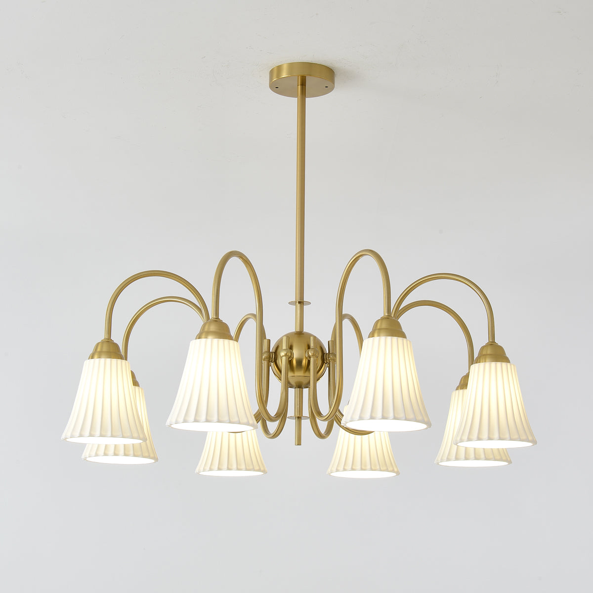 Lustra Chandelier Esther Ceramic Pleated Modern-Neutral Decor