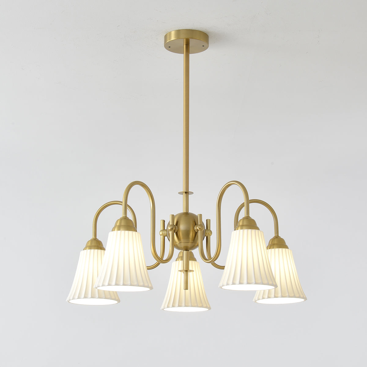 Lustra Chandelier Esther Ceramic Pleated Modern-Neutral Decor