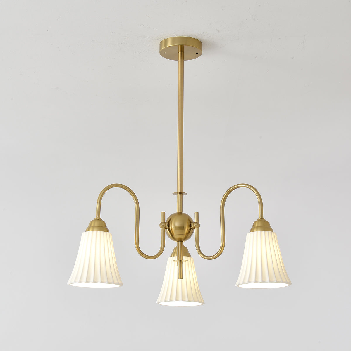 Lustra Chandelier Esther Ceramic Pleated Modern-Neutral Decor