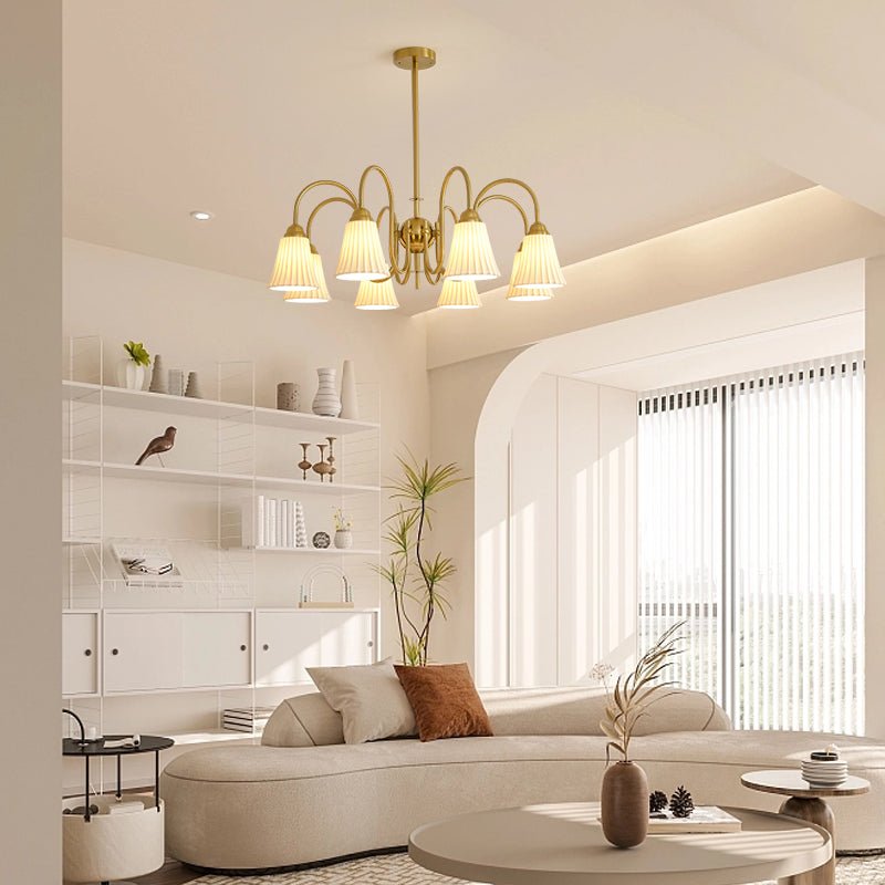 Lustra Chandelier Esther Ceramic Pleated Modern-Neutral Decor