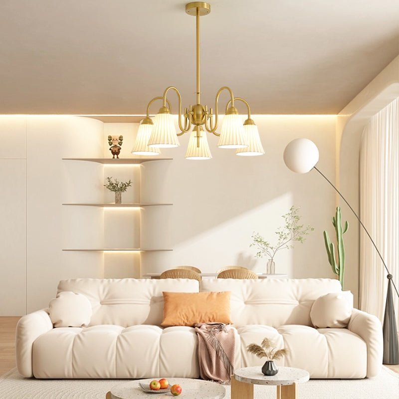 Lustra Chandelier Esther Ceramic Pleated Modern-Neutral Decor
