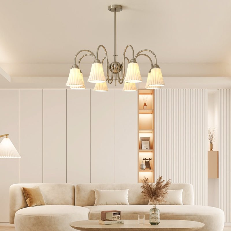 Lustra Chandelier Esther Ceramic Pleated Modern-Neutral Decor