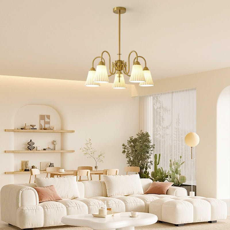 Lustra Chandelier Esther Ceramic Pleated Modern-Neutral Decor