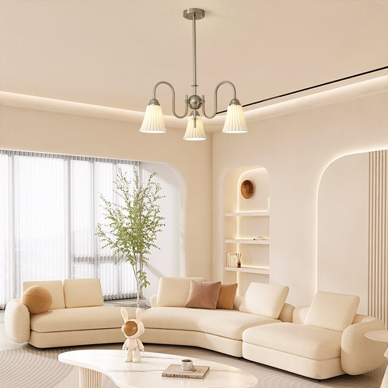 Lustra Chandelier Esther Ceramic Pleated Modern-Neutral Decor