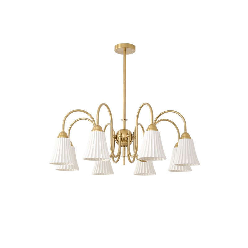Lustra Chandelier Esther Ceramic Pleated Modern-Neutral Decor