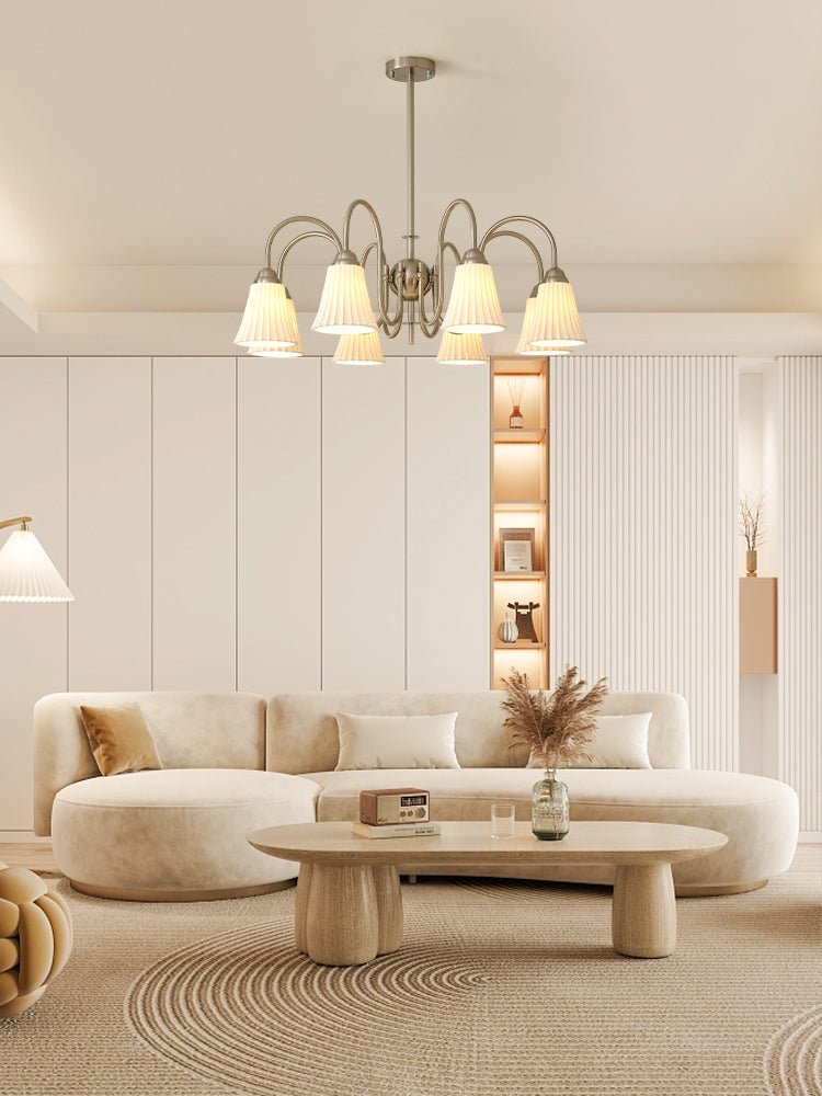 Lustra Chandelier Esther Ceramic Pleated Modern-Neutral Decor