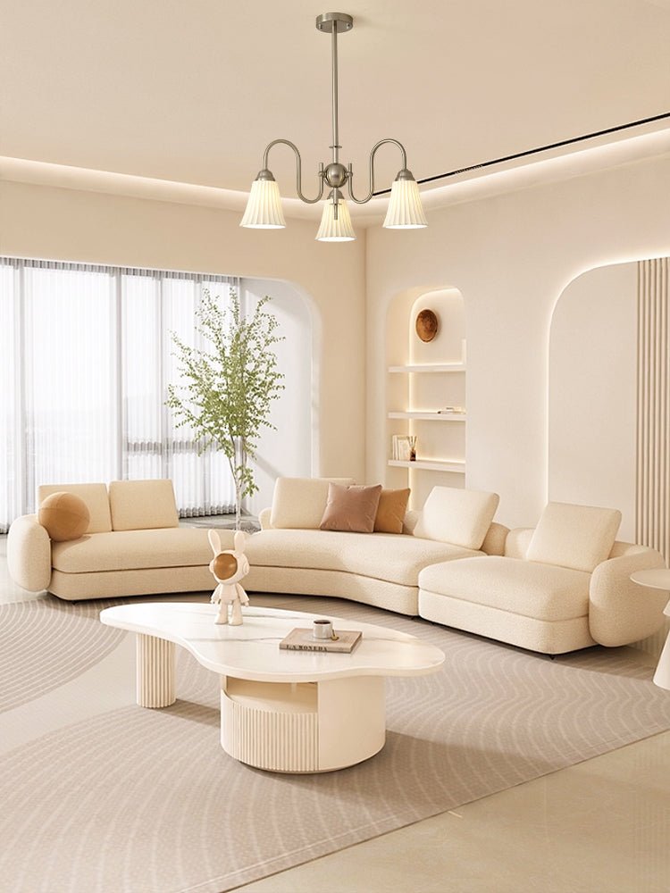 Lustra Chandelier Esther Ceramic Pleated Modern-Neutral Decor