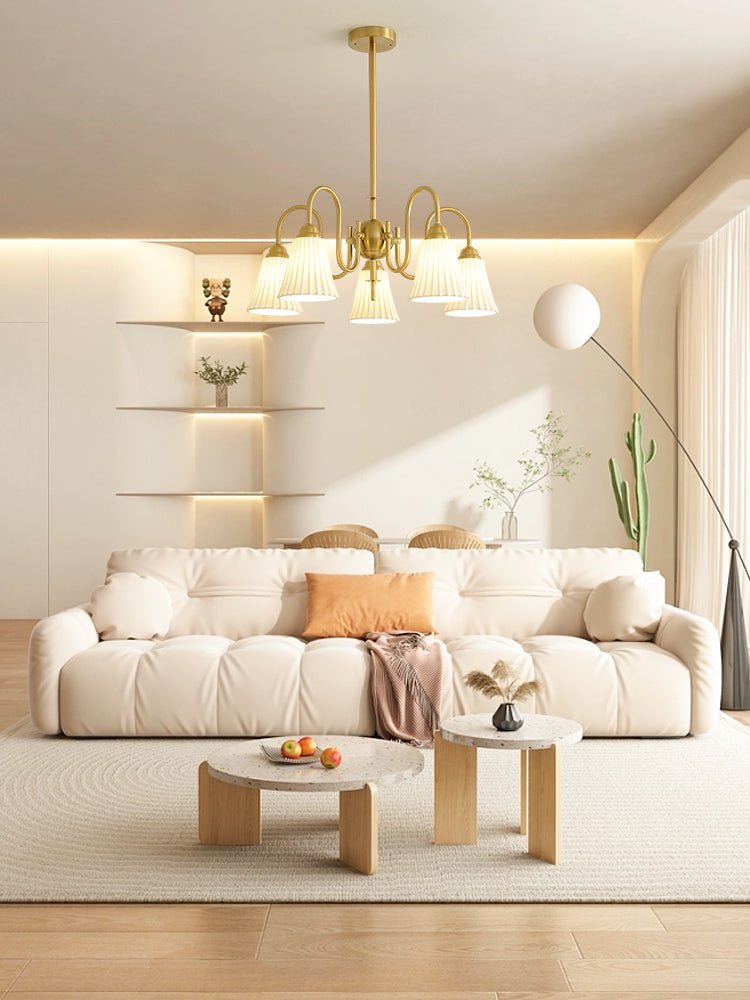 Lustra Chandelier Esther Ceramic Pleated Modern-Neutral Decor