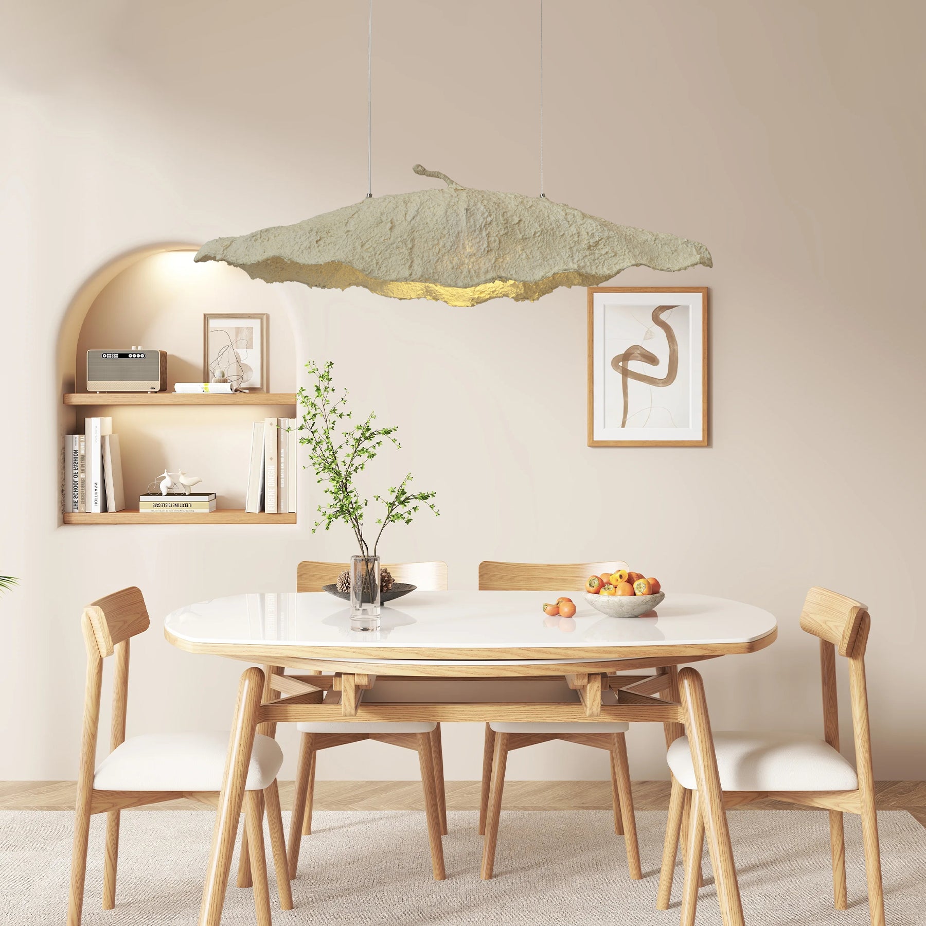 Altalis Artisanal Paper Pulp Pendant Light-Neutral Decor