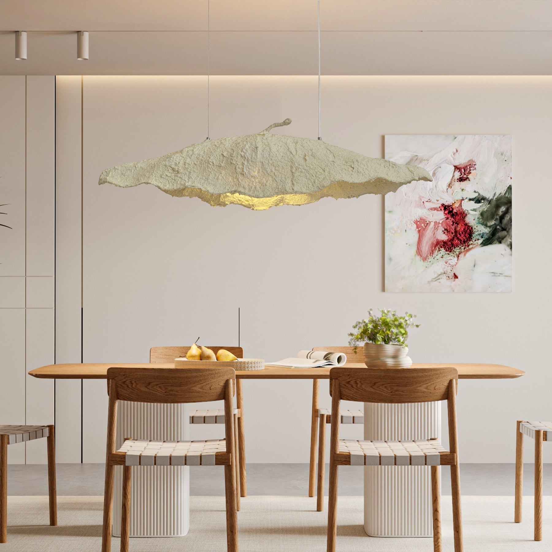 Altalis Artisanal Paper Pulp Pendant Light-Neutral Decor