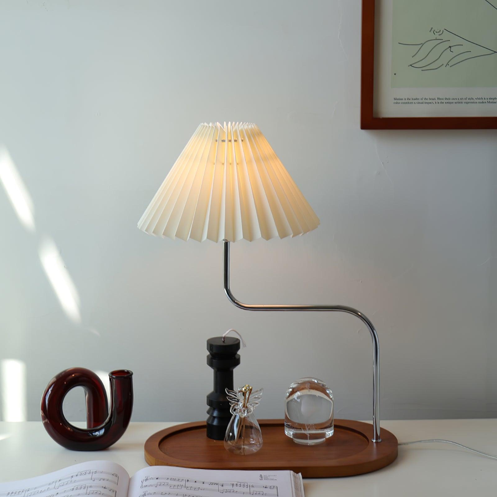 Ornelle Wood Fabric Artistic Table Lamp-Neutral Decor
