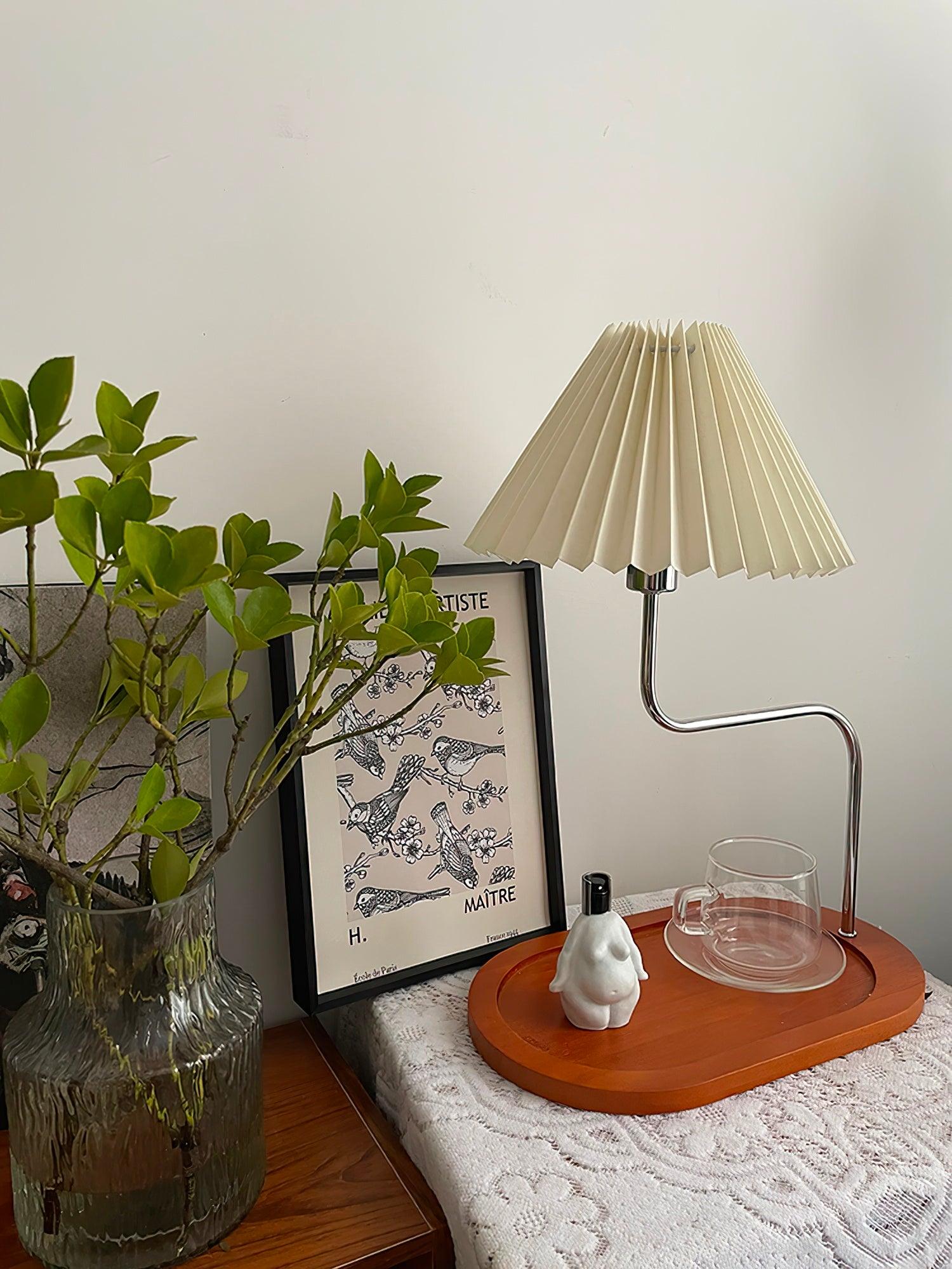 Ornelle Wood Fabric Artistic Table Lamp-Neutral Decor
